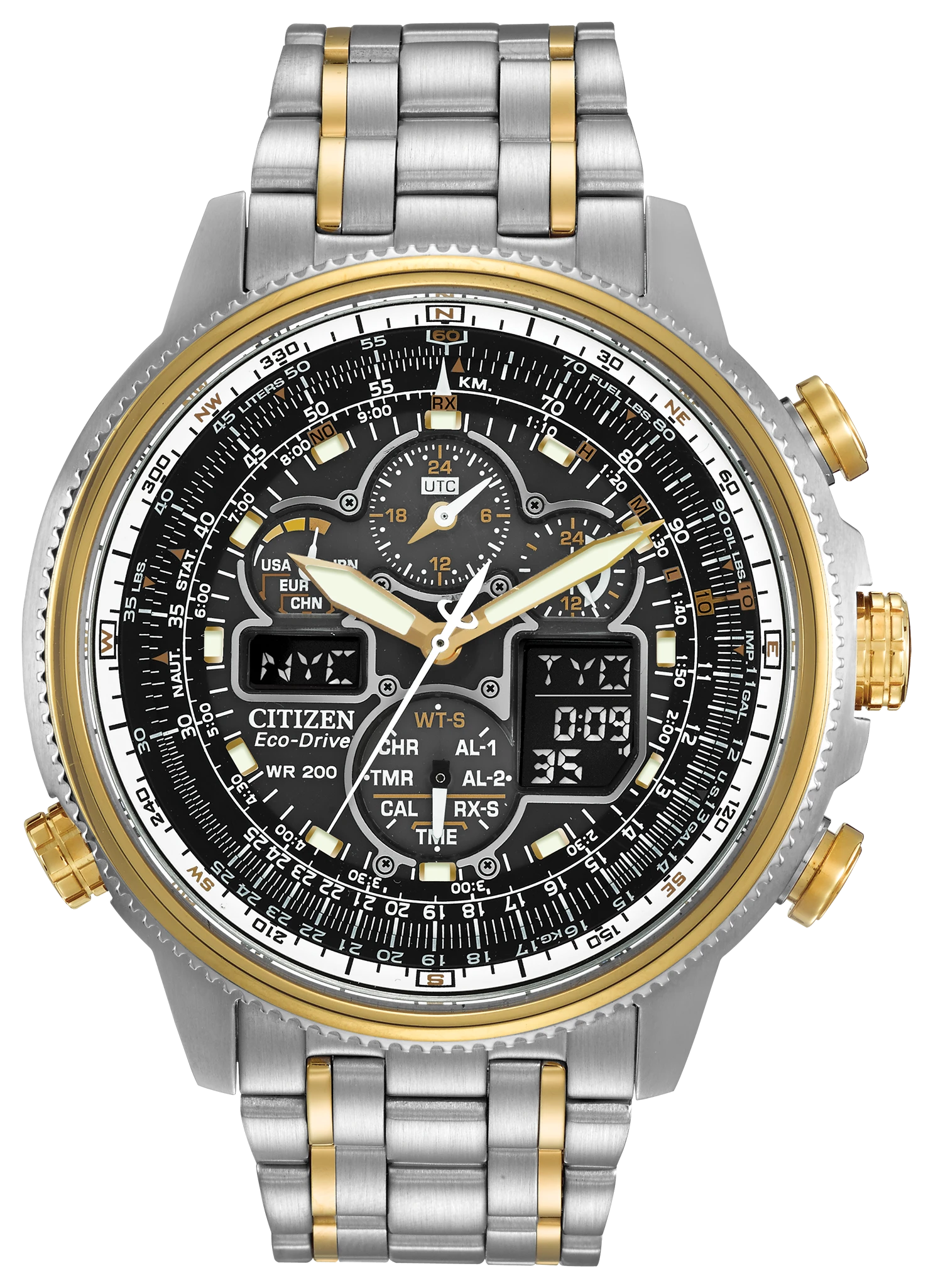 Promaster Navihawk A-T Black Dial Stainless Steel Bracelet JY8034